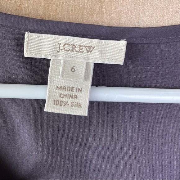 J. Crew Sleeveless Purple 100% Silk Top with Ruffles         Size 6 - Picture 4 of 9